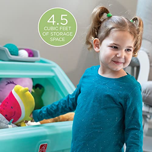 Step2 2-In-1 Toy Box And Kids Easel Lid, Mint – Create & Display Art On Kids Art Table Lid – Toy Chest Encourages Responsibility And Organization – Plastic Toy & Art Storage Container – Toy Storage #TOP2
