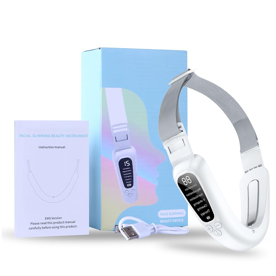 V-Face Shaping Massager électrique gaine visage double menton appareil Appareil Anti Rides Visage Appareil Raffermissant Visage Réglable 6 modes