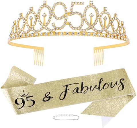 50th Birthday Sash And Tiara Gold 50 & Fabulous Sash Rhinestone Crown Balloons Birthday Cake Topper For Women Birthday Gift Party Decorations Supplies~p85899978 - View #7
