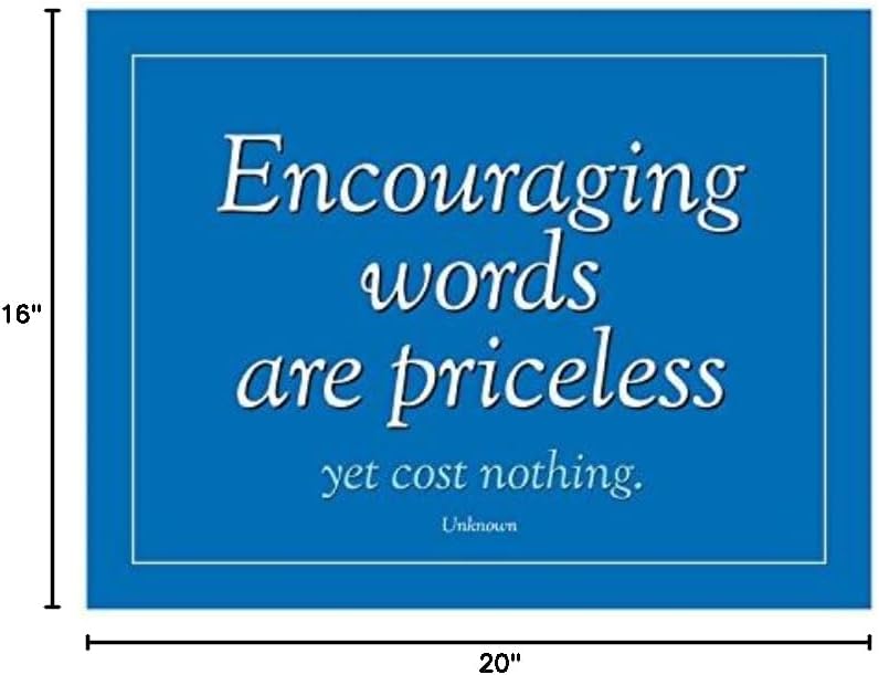 Fitnus Chart Series Encouraging Words are Precious Poster Blue/Wht/Lt.Blue 16" x 20" Poster