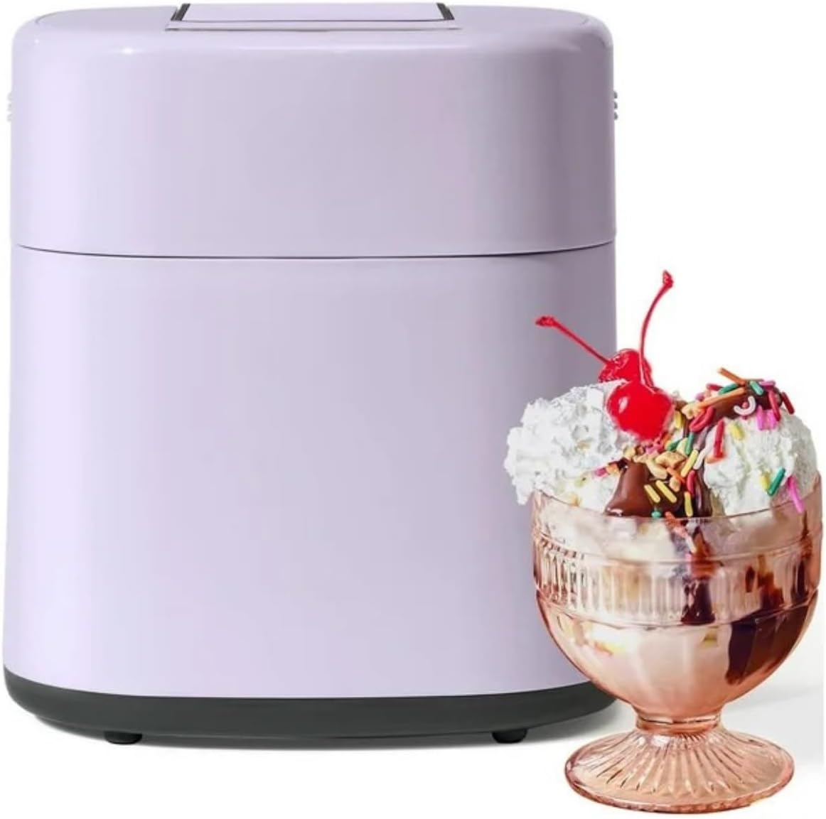 Electric 1.5 Qt Ice Cream Maker with Touch Control Panel, Home Frozen Dessert Maker for Kitchen (Lavender)
