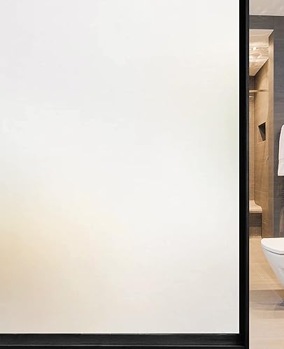 Miniatura 8 de Shackcom - Película de vidrio esmerilado blanco de 35.4 x 78.7 pulgadas, película de privacidad para ventana de baño, adherencia estática no