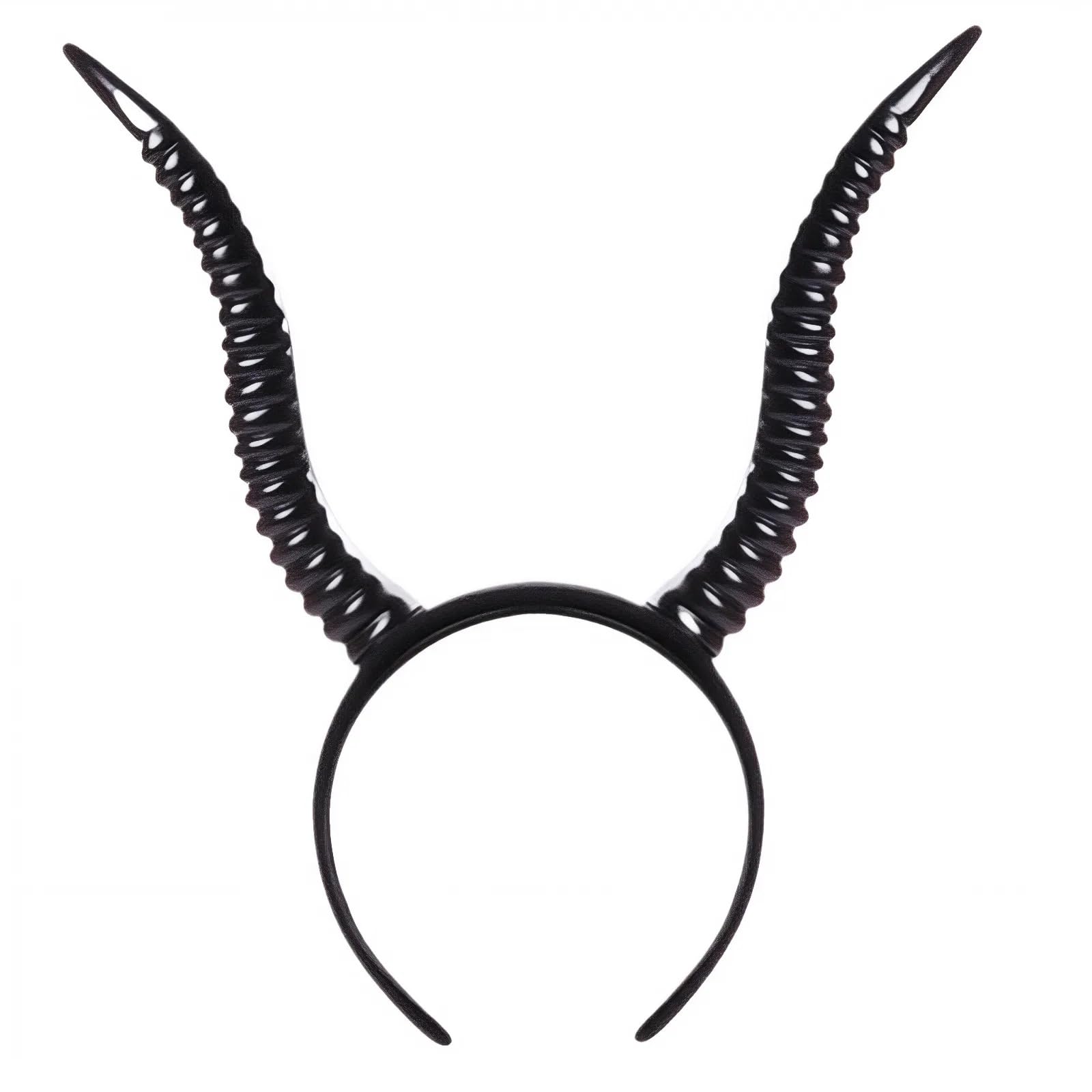 UNVOJL Halloween Sheep Horn Headband,Devil Goat Horns Headpiece,Black Demon Antelope Hair Accessory for Fancy Dress Cosplay Photo Shoot Prop