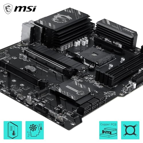 Image of MSI B550 Gaming WIFI6E Motherboard, ATX - Supports AMD Ryzen 5000 Series, 5000 G-Series, 4000 G-Series and 3000 Series Processors, AM4 - DDR4 Memory Boost 4800+MHz /OC, PCIe 4.0 x16, M.2 Gen4, 1G LAN