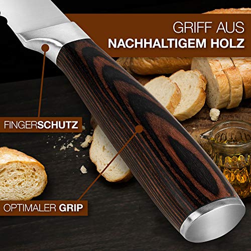 Brotmesser von HADEWOO mit scharfer Klinge und ergonomischem Griff