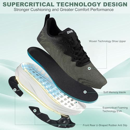 Image of ZOVE Wide Toe Box Shoes Women Extra Wide Width Sneakers Ultra Light Road Running Shoes Non-Slip Tennis Sneakers Breathable Walking Athletic