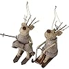 Primitives by Kathy Christmas Reindeer Home Decor Hanging Ornament Set 3 x 550 x 350 225 x 450 x 4