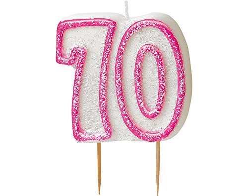 Unique Party 34408 - Glitz Pink 70th Birthday Candle