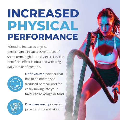 Creatine Monohydrate Powder - 300g (60 x 5g Servings) | 200 Mesh Fine Grade Powder, Pure & Mixes Easily | Includes Scoop | Unflavoured | Made in The UK by CLN Labs - Image 4