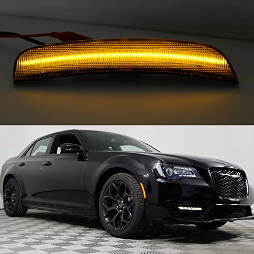 NSLUMO LED Side Marker Lights for Chrysler 300 2015 2016 2017 2018 2019 Smoke Lens Amber Red Marker Lights Chrysler Led Side Marker Lamp Kit