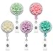 Soleebee Retractable Crystal Rhinestones ID Badge Reels/Badge Holder with 360° Swivel Alligator Clip 24 inch Retractable Cord 5 Pack (Sakura)