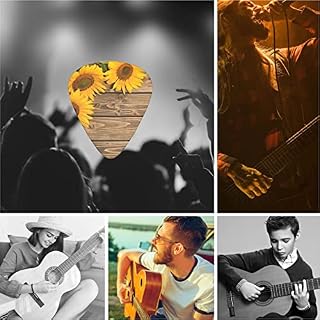 Lot de 12 médiators en bois avec trois tournesols pour guitare acoustique, ukulélé, etc. - Les Beatles, Paul McCartney, John Lennon, RIngo Starr, George Harrison Lot de 12 médiators en bois avec trois tournesols pour guitare acoustique, ukulélé, etc. – Image 7