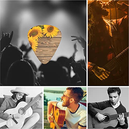 Lot de 12 médiators en bois avec trois tournesols pour guitare acoustique, ukulélé, etc. - Les Beatles, Paul McCartney, John Lennon, RIngo Starr, George Harrison Lot de 12 médiators en bois avec trois tournesols pour guitare acoustique, ukulélé, etc. – Image 8