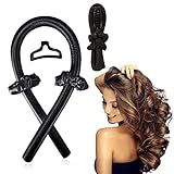 BTkviseQat Lockenwickler Locken ohne Hitze, rutschfestes Heatless Curls Band mit Haarnadel, Heatless Hair Curler Overnight, DIY Heatless Curls Frisur-Set, für Langes Mittleres Haar Schwarz