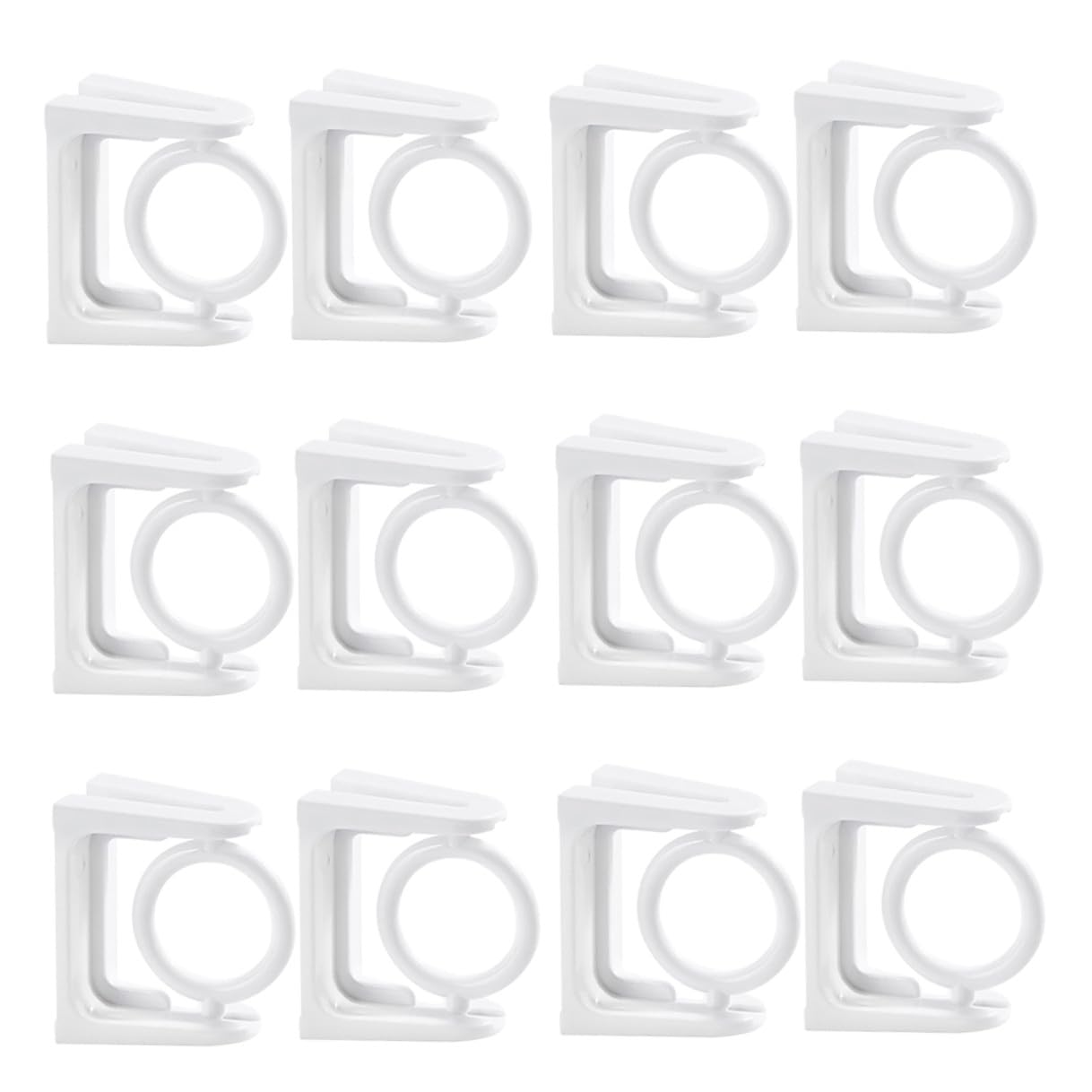 BESTYASH 30 Pezzi Staffa Autoadesiva per Asta per Tende in Plastica Bianca Supporto Adesivo per Aste Telescopiche Rotazione Gradi Installazione Salvaspazio Senza Trapano per Pareti Lisce