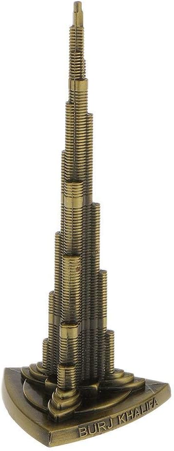 zahab Dubai Landmark Decorative Souvenir Burj Khalifa Metal Decorative Showpiece Antique Finish, 3 Inch,Bronze