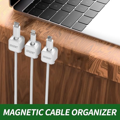 Magnetic Cable Clips, 12 Pack Self Adhesive Cord Holder, Ideal Cable Magnetic Cord Organizer Wire Keeper for Desk, Nightstand, Phone Charger Cable, Computer, Home, Office-White by SDGDRT - Image 4