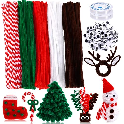 Tiges chenille de Noël UPINS pour atelier bricolage en famille et décoration de table festive