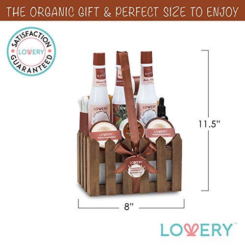 Gifts For Women And Men, Organic Spa Gift Basket In Heavenly Coconut, 16Pc All Natural Bath & Body Set With Coconut Oil, Organic Unrefined Shea Butter, Loofah, 2 Pure Soaps, 6 Bath Bombs & More #TOP7