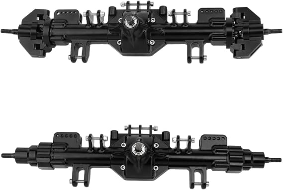 Front Rear Axles with Steel Gears for RC 1/8 Losi LMT Monster Truck DIY Remote Control Toys Car 1:8 Upgrade Parts (Black)