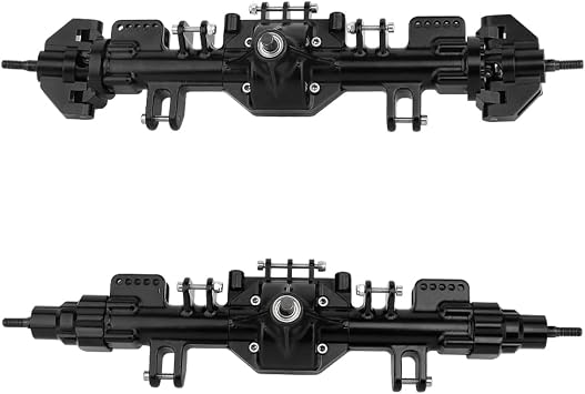Front Rear Axles with Steel Gears for RC 1/8 Losi LMT Monster Truck DIY Remote Control Toys Car 1:8 Upgrade Parts (Black)