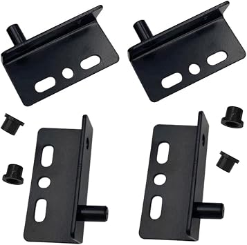 4 Pcs Door Pivot Hinges with Bushing,Black Right Angle Pivot Hinge Hardware Accessories with Screws and Plastic Caps