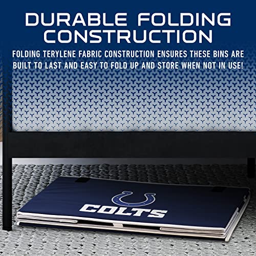 Franklin Sports Indianapolis Colts NFL Storage Footlocker Bin - Large Folding Organizer Container - NFL Office, Bedroom + Living Room Décor - 26" x 16"