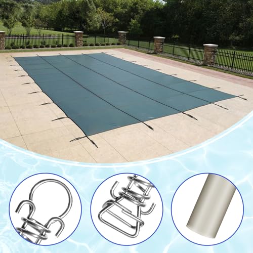 succulentlovers 6 Pack Pool Cover Springs - Swimming Pool Cover Stainless Steel Springs with Stopper D Ring and Spring Sleeves, Universal Pool Safety Covers Springs for Winter Inground Pool Cover