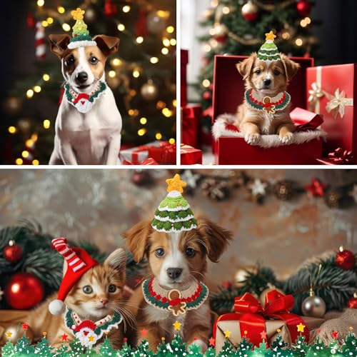 Disfraz Navidad para perros y gatos Geyoga 4 piezas miniatura 5