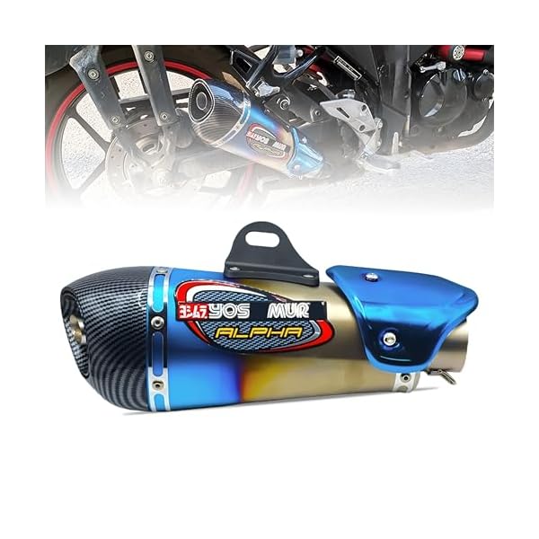 Universal Alpha Racing Sports Silencer/Exhaust Muffler Pipe, Slip-on Exhaust System for Bike/Motorcycle (MULTI)