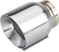 Vista 20 de LCGP Punta de escape diésel universal de entrada de 2.5 pulgadas, salida de 4.5 pulgadas, punta de cola larga de 07 pulgadas, pulido y corte