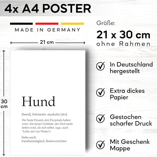 mojoliving Moderne Hund Wandbilder Poster Set Bilder Wanddeko Wohnzimmer Deko Schlafzimmer Fotowand Bild für die Küche Aesthetic Poster (Hund)