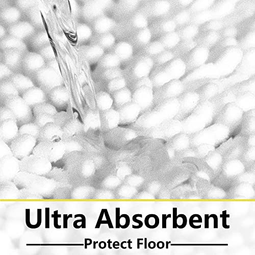 Image of BOANKODU White Bathroom Rugs Sets 2 Piece, Soft Chenille Bath Mat Absorbent Bathroom Rug, Bathroom Mat with PVC Non-Slip Bottom, Machine Washable Bath Rugs (32x20 Inch + 24x16 Inch, White)