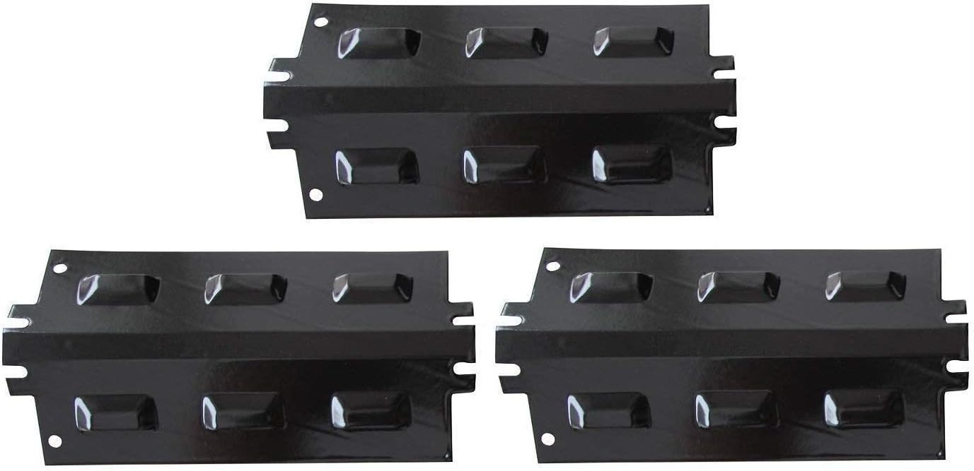 Hongso PPD631 (3-Pack) Replacement Porcelain Steel Heat Plate, Heat Shield, Heat Tent, Burner Cover, Vaporizor Bar, and Flavorizer Bar for Charbroil, Kenmore and Others, CBHP1