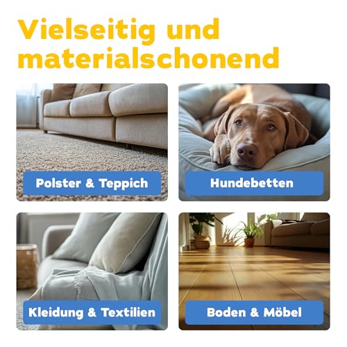 bio-chem Geruchsentferner Set | Hunde-Spray 750 ml + Wäschespülung 1L | Mikrobiologisch & effektiv | Gegen Tiergeruch auf Textilien & Oberflächen