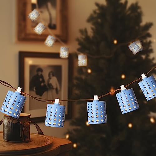 Vigdur 10FT Lantern String Lights - Hollow-Out Style Indoor String Lights Connectable Waterproof Indoor Outdoor Patio Lights for Garden Party Bedroom Christmas Decor