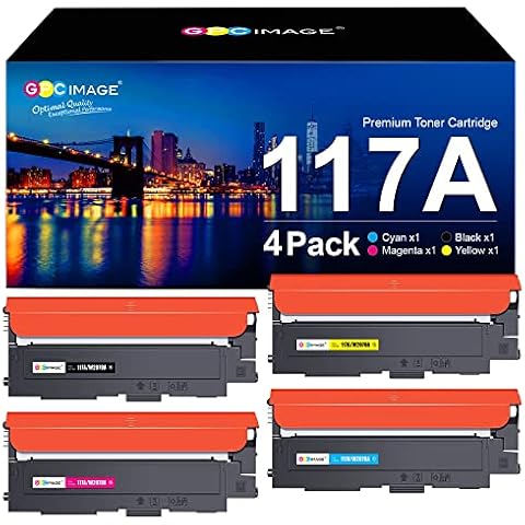 GPC IMAGE 4er Pack 117A Kompatibel Toner Ersatz für HP 117A für HP Color Laser MFP-178nwg-179fwg-178nw-179fnw Color Laser 150a-150nw-150w Cover