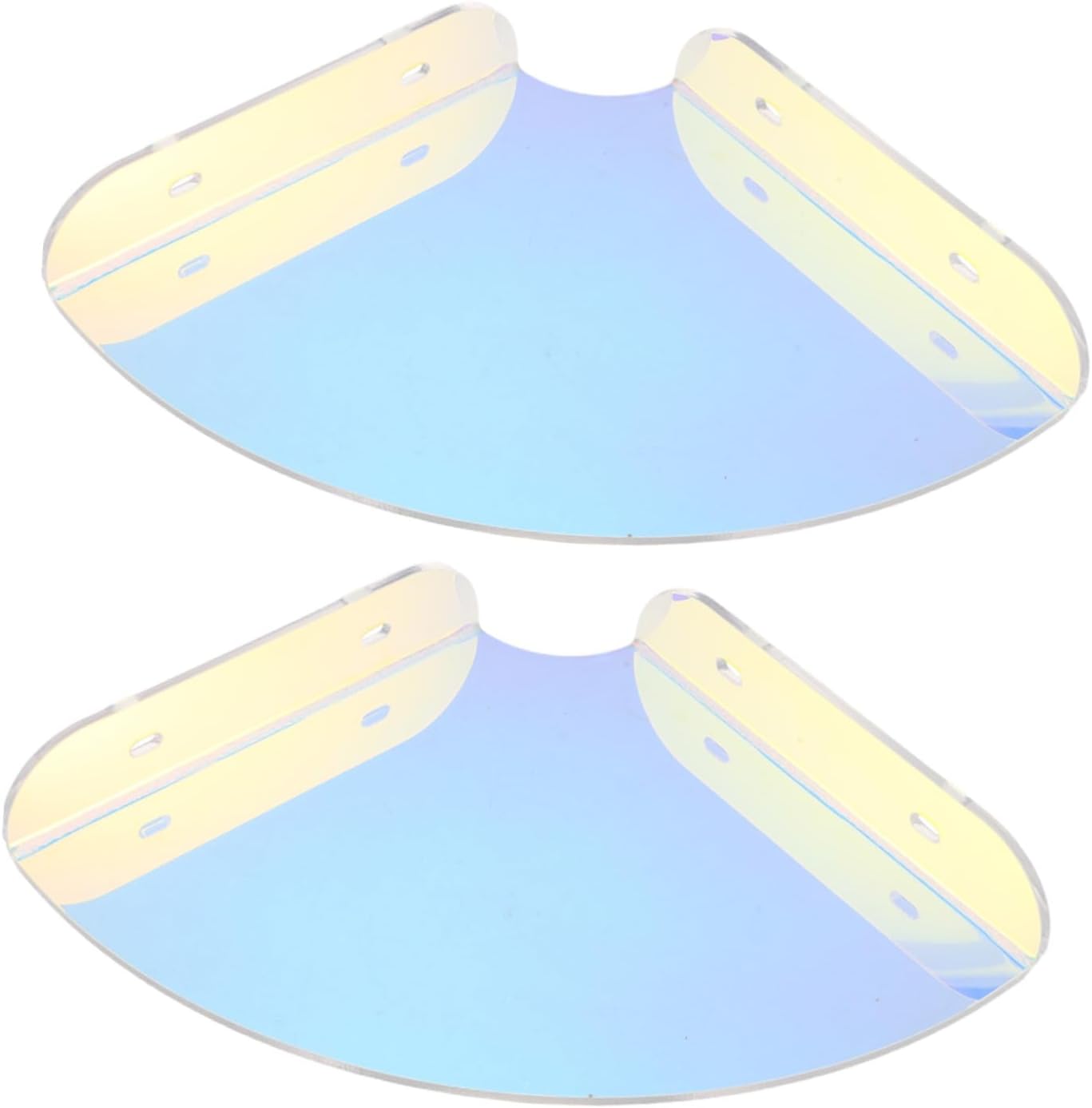 Colorful Acrylic Fan Shaped Corner Shelf, 2 Sets Floating Wall Organizer