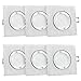 Produktbild 6 Stück SSC-LUXon QW-2 Einbaustrahler LED flach gebürstet Bad & Außen IP44-5W LED Modul neutralweiß 230V - Spot quadratisch