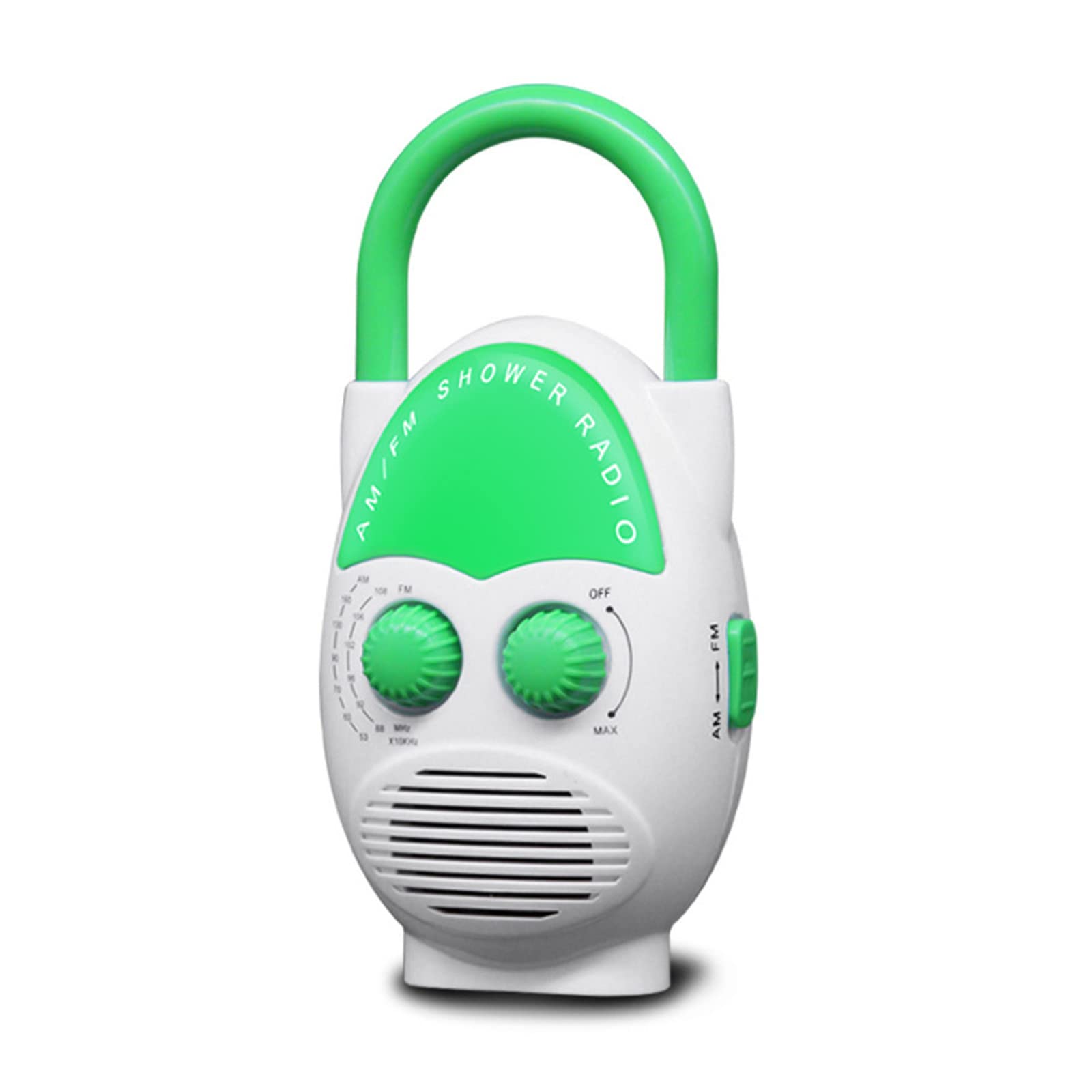 Mini Radio de Douche Suspendue AM FM Haut-Parleur étanche Volume réglable Poignée supérieure,Vert