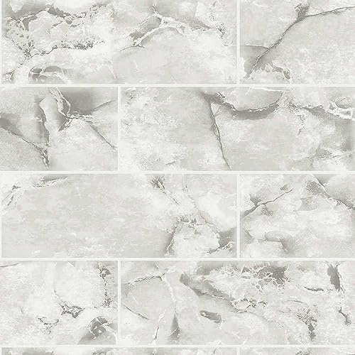 Holden Decor Tiling on a Roll Odeon Marble Tile Dove Wallpaper 89391 - Kitchen