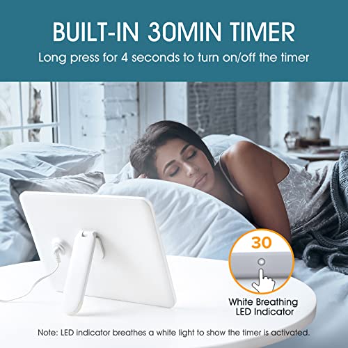 Light Therapy Lamp, Ultra-Thin Uv-Free 10000 Lux Therapy Light, Timer Function, Adjustable Brightness Levels, Memory Function, 90° Rotatable Stand For A Happy Life #TOP6
