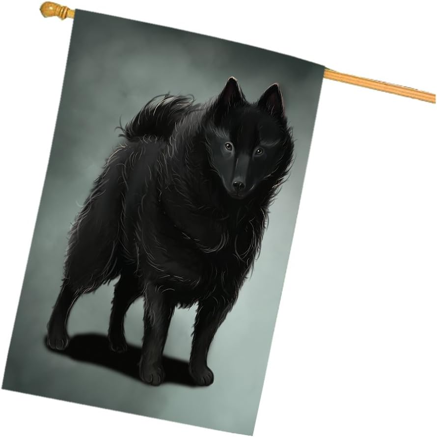 Schipperke Dog House Flag - Premium Quality Home Outdoor Yard Decor Decorative Double-Sided Vertical