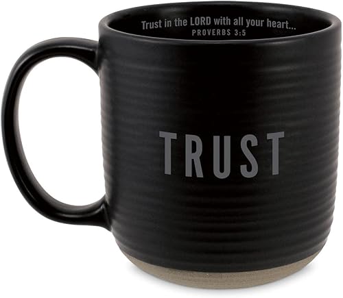 Miniatura 1 de Lighthouse Christian Products Trust Rib Texture - Taza de café (20 onzas), color negro