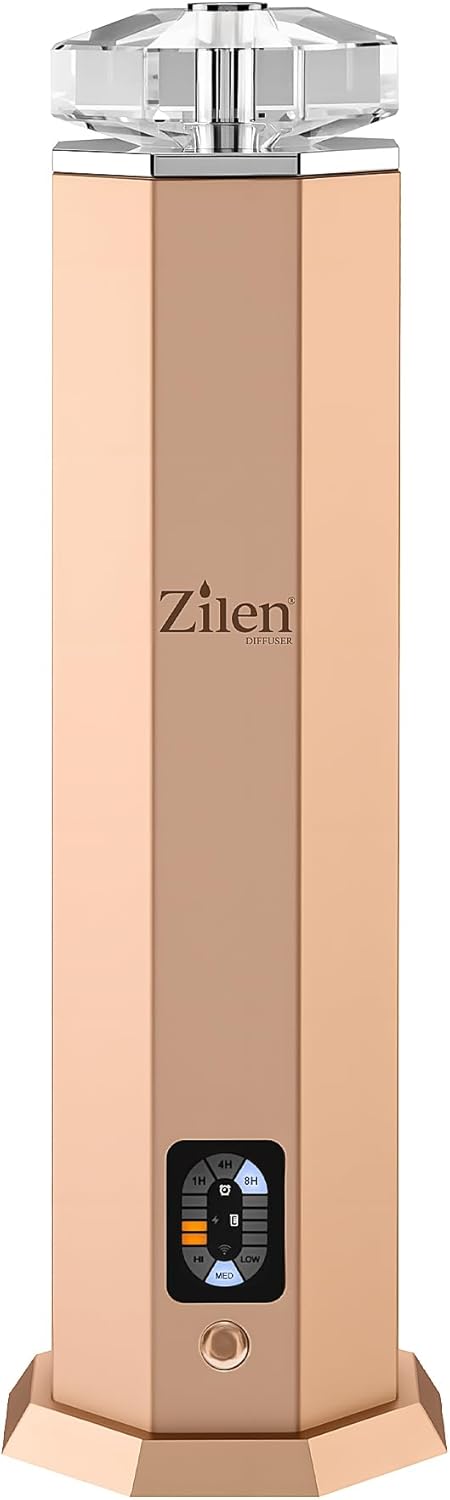 Waterless Essential Oil Diffuser – 3600mAh Rechargeable Nebulizing Cold Air Scent Machine, Portable Luxury Crystal & Steel Design, Covers Up to 1,000 Sq Ft for Large Rooms, Spa & Home