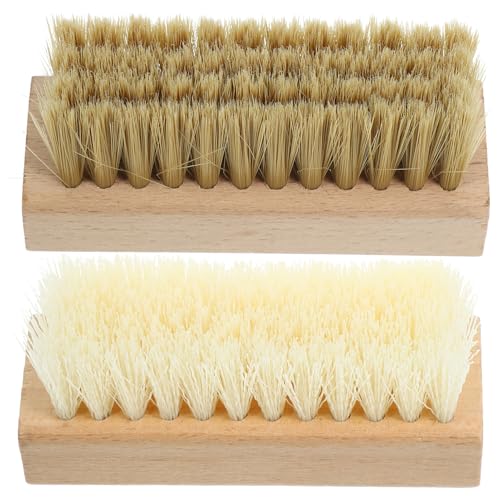 DECOMELODY 2 pièces Brosse de Nettoyage avec Poils Durs et Souples Brosse à Récurer Polyvalente pour Vêtements Chaussures et Surfaces Manches Durables pour Maison et Voyage