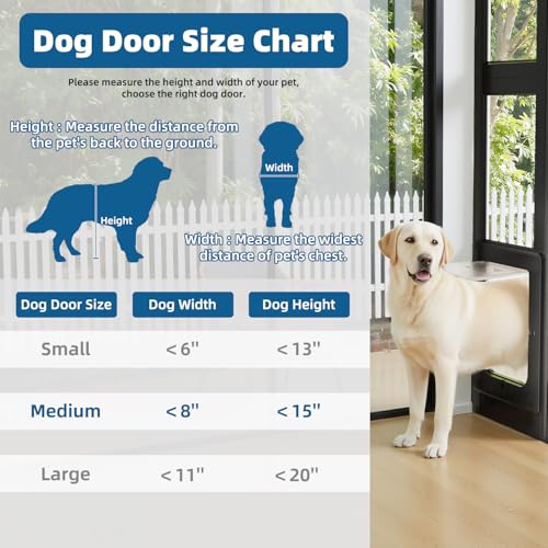 RSEORD Dog Door for Sliding Glass Door, Magnetic Plastic Flap Sliding Door Pet Insert with Lock, Adjustable Height 74.2”-80.7”, No-Cut Installation for Patio Dog Access(Black M) by Rseord - Used condition - Image 9
