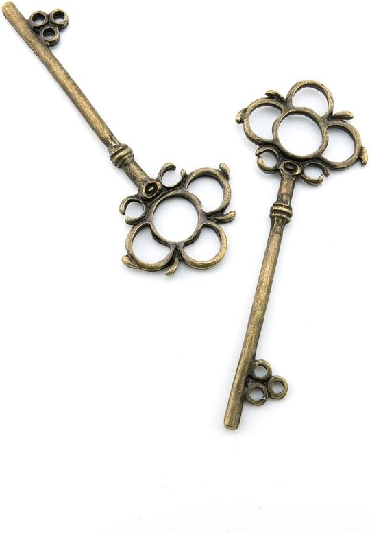 Jewelry Making Findings Antique Bronze Charms Craft Lots Repair Supplies Supply A7MT7 Skeleton Key