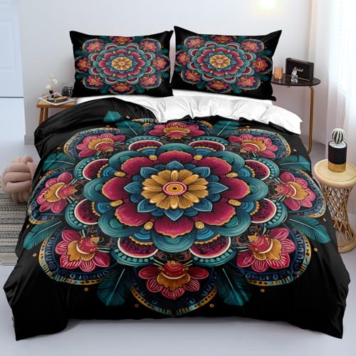 Housse de couette microfibre 140x200 toutes saisons mandala - 2