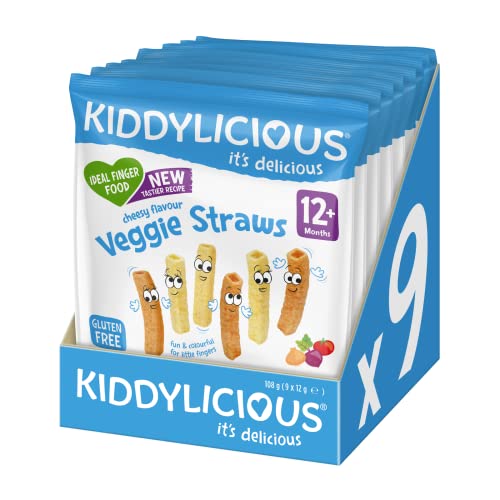 Kiddylicious - Veggie Straws - Delicious Snacks for Babies - Suitable for 12+ Months - 12g